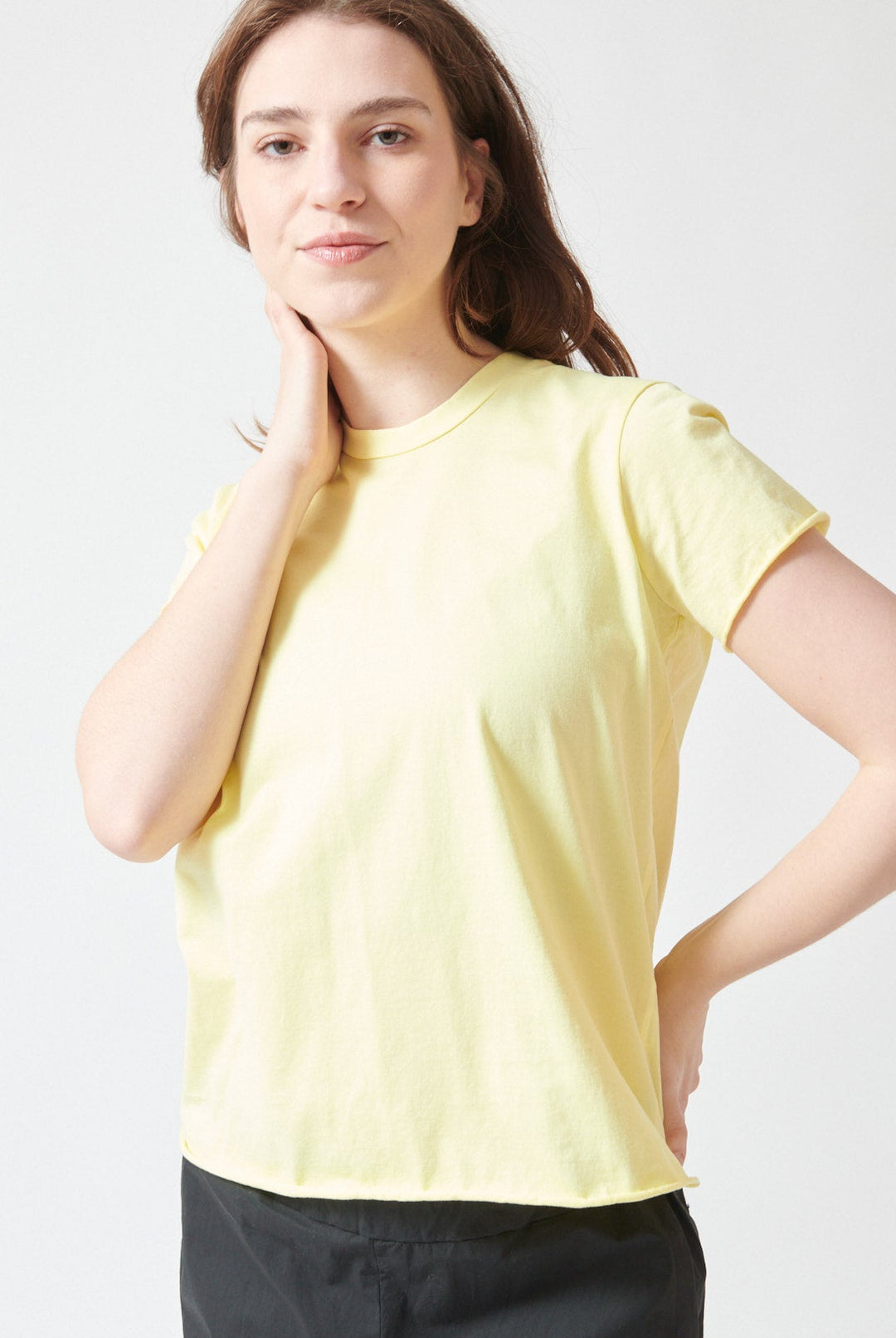 Sophie wearing Labo.Art Rich Jersey Tee front view