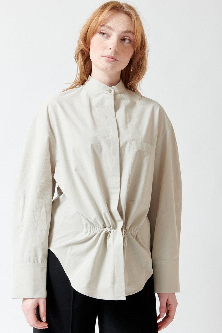 Waverly wearing Christian Wijnants Tubi Shirt front view