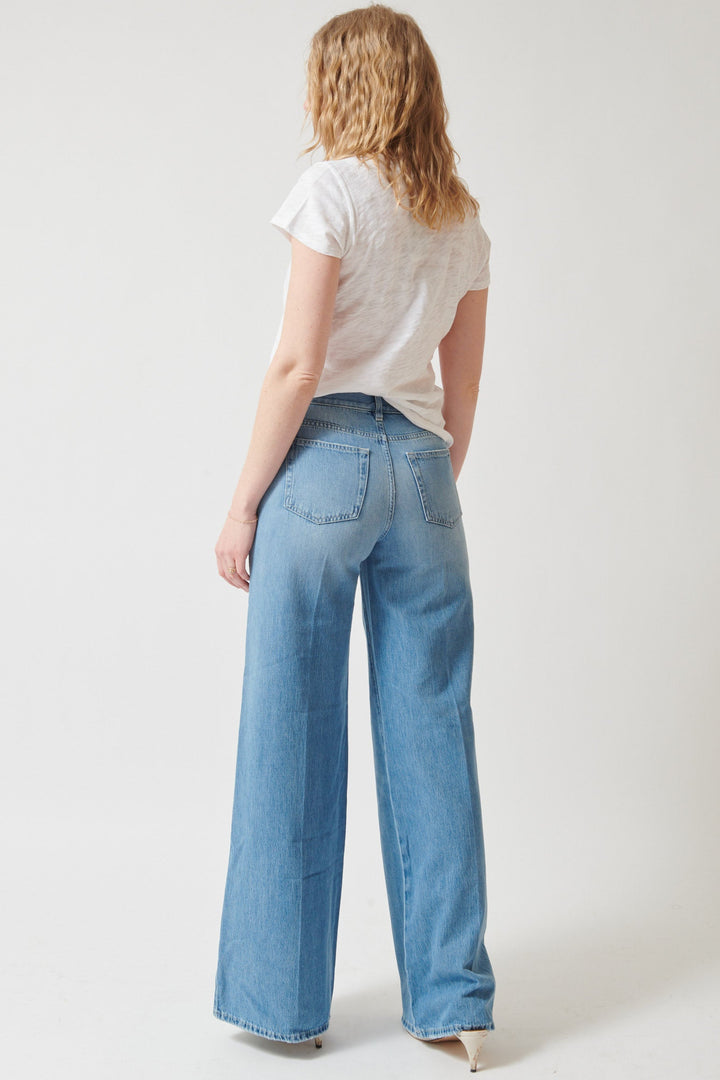 Madi wearing PT Torino Cyndi Wide Leg Jean rear view