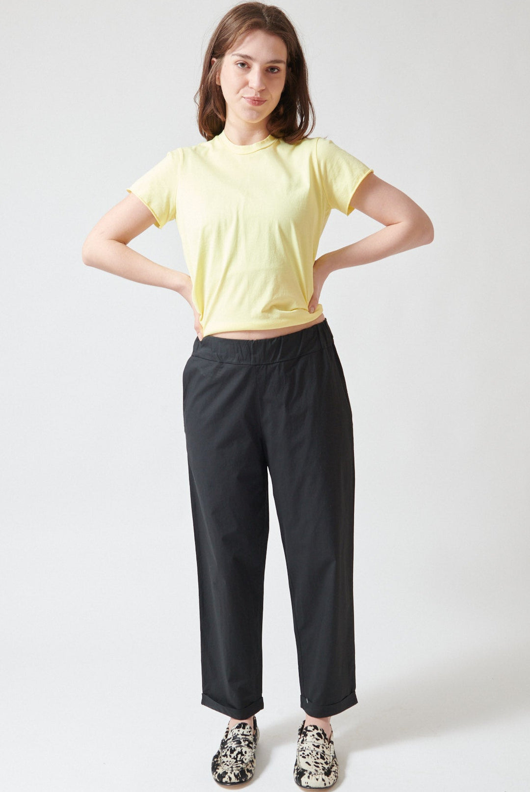 Sophie wearing Labo.Art Clara Pants front view