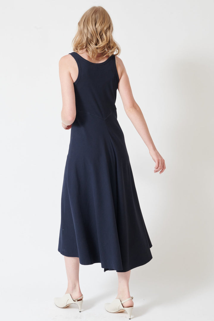 Madi wearing Dorothee Schumacher Rib Romance Dress rear view