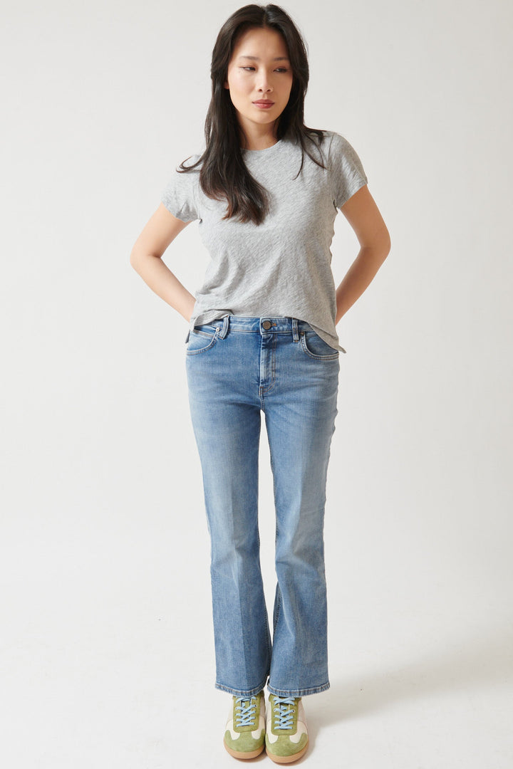 Lilly wearing PT Torino Kim Flare Jean front view