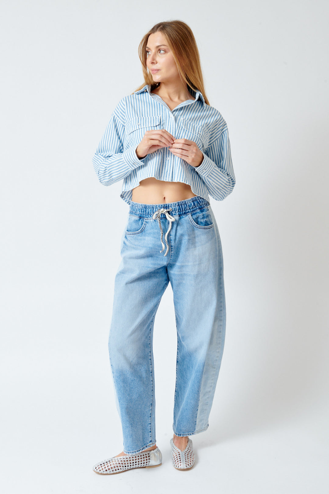 Mari wearing ASKK NY Cancun Pant front view