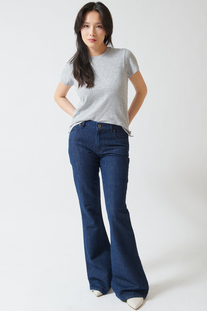 Lilly wearing PT Torino Janet Flare Jean front view