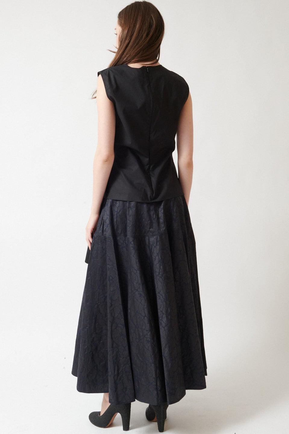 Angela wearing Mantu Janice Full Round Skirt rear view