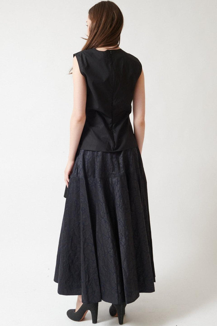 Angela wearing Mantu Janice Full Round Skirt rear view