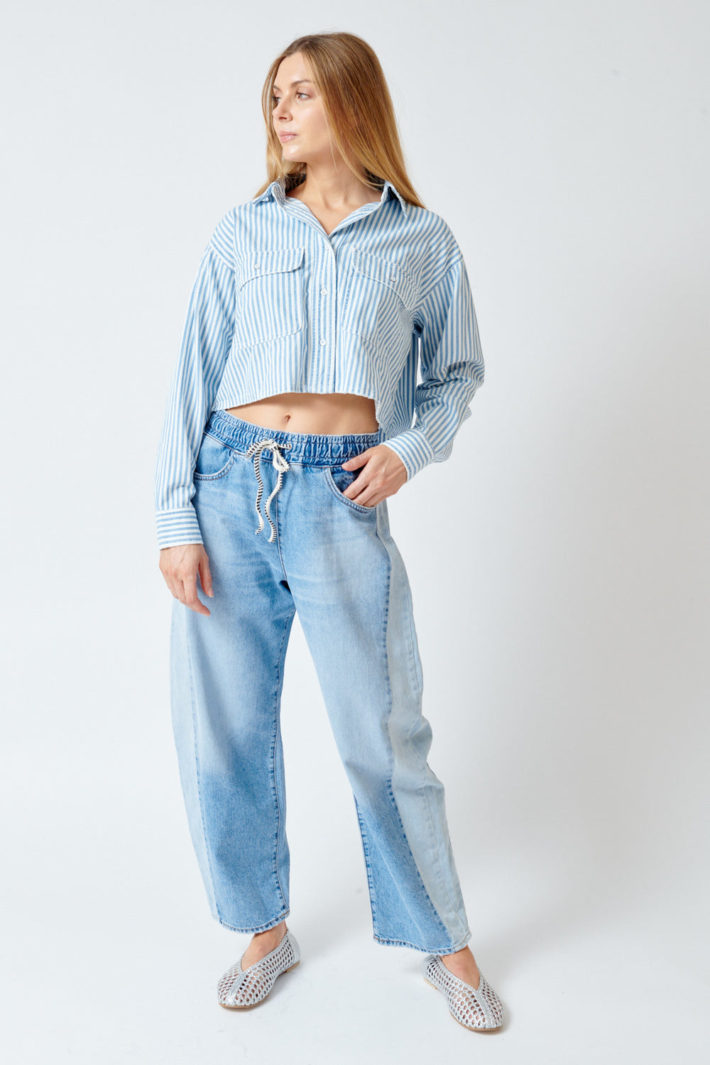 Mari wearing ASKK NY Cancun Pant front view