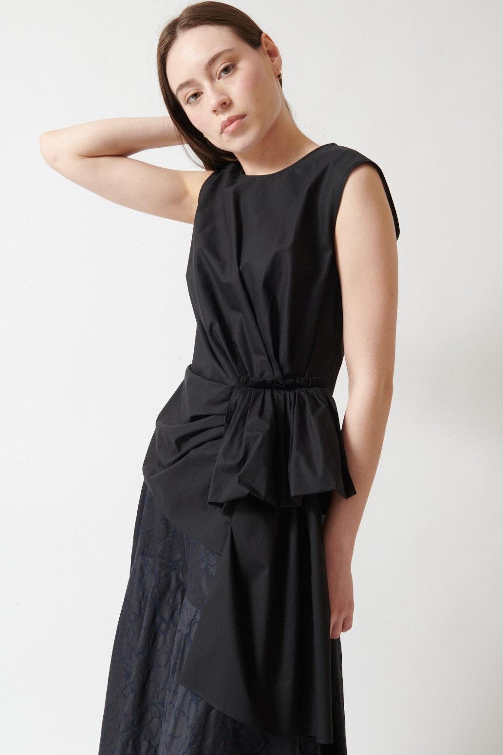 Angela wearing Mantu Dian Front Ribbon Top front view