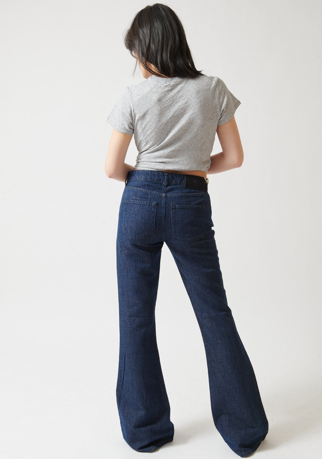 Lilly wearing PT Torino Janet Flare Jean rear view