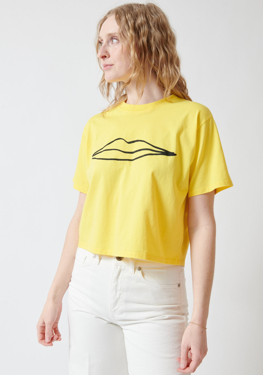 Madi wearing Clare V. Le Carre Tee front view