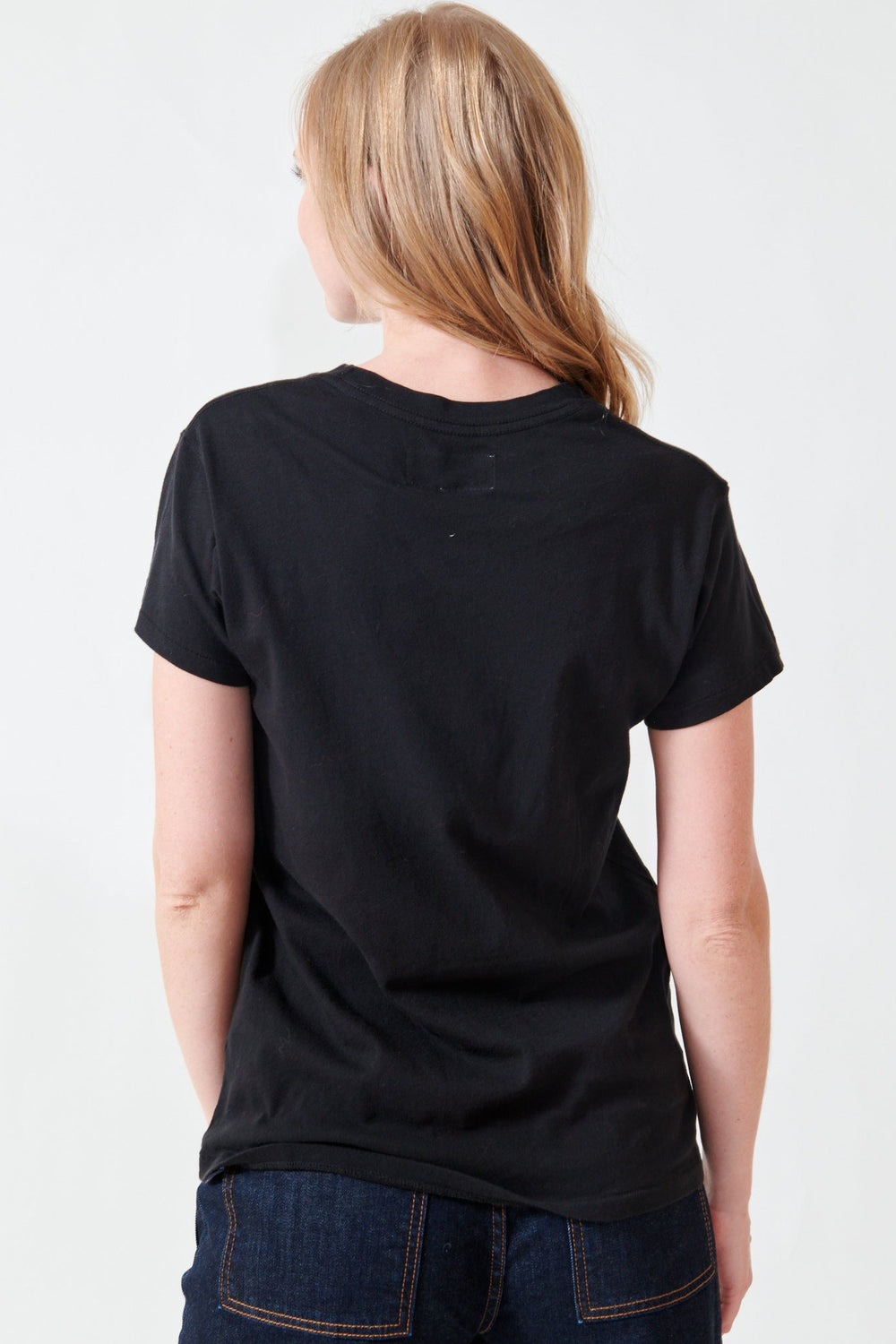 Madi wearing The Great The Slim Tee rear view