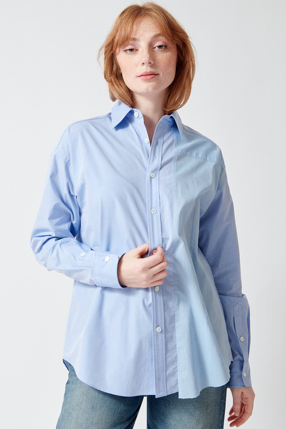 Waverly wearing 6397 Reworked Uniform Shirt front view