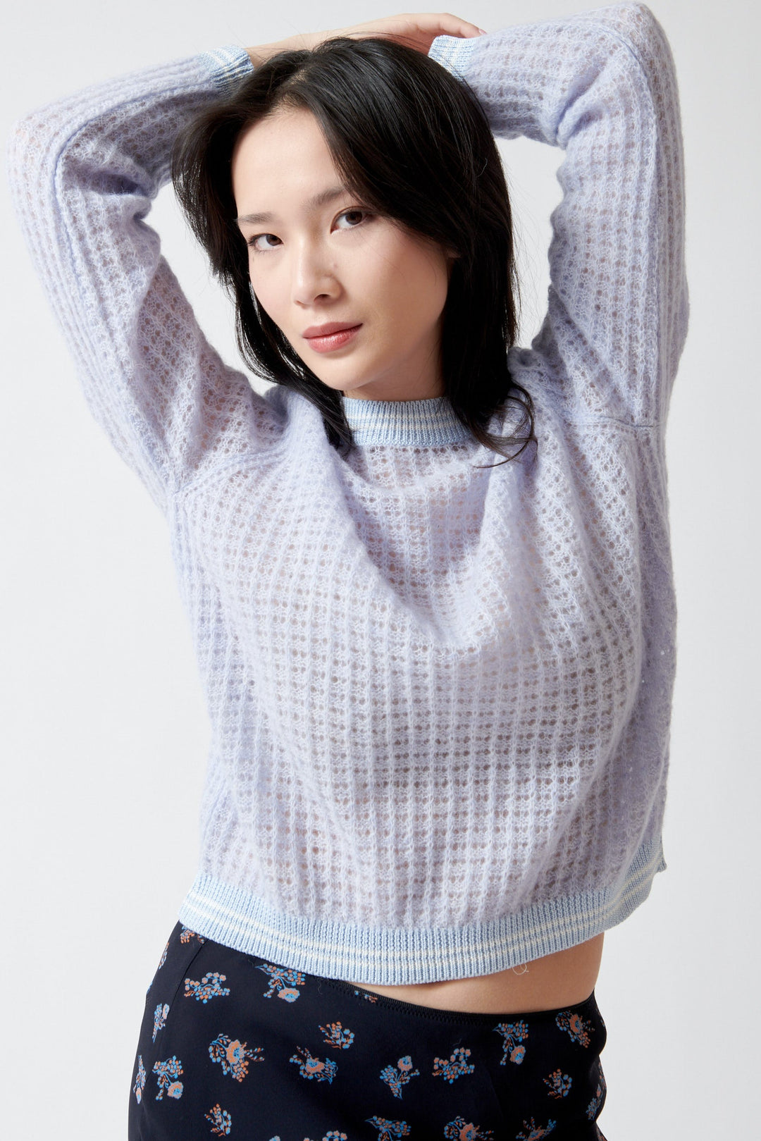 Lilly wearing Dorothee Schumacher Airy Softness Pullover front view