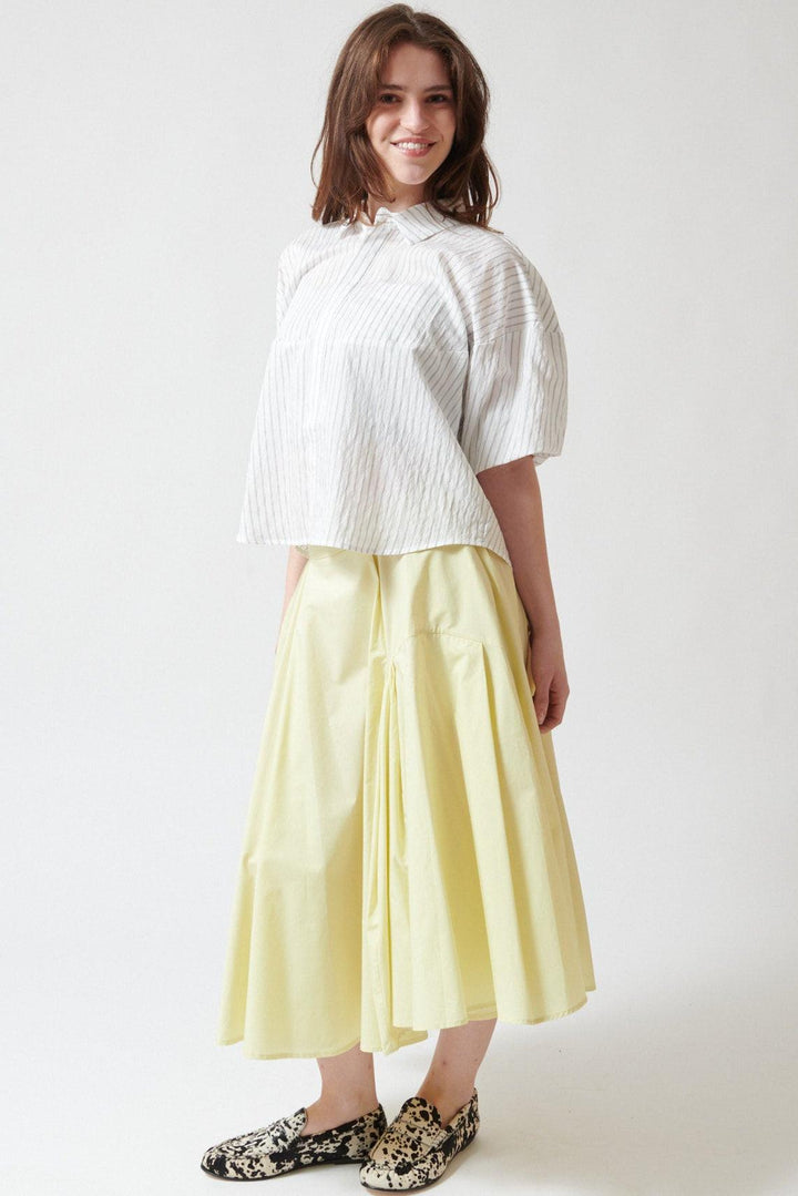 Sophie wearing Meimeij Cotton Poplin Cool Drink Skirt front view