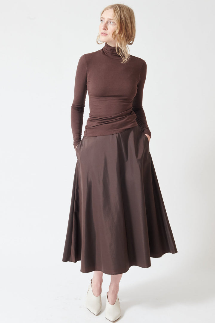 Madi wearing Dorothee Schumacher Emotional Essence Skirt front view