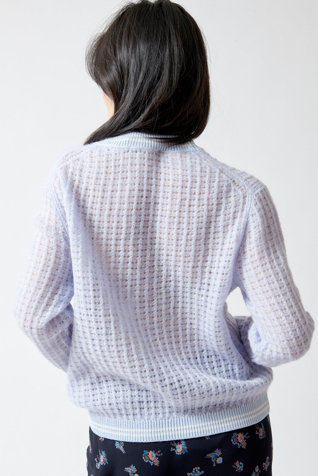Lilly wearing Dorothee Schumacher Airy Softness Pullover rear view