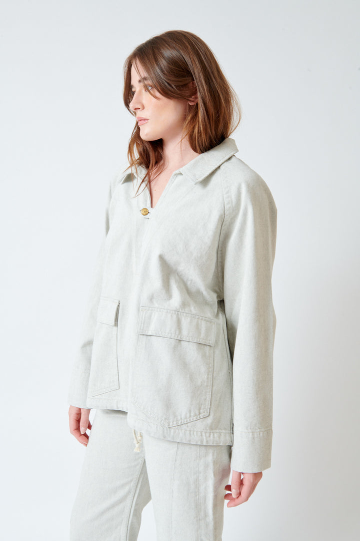Julia wearing B Sides Davis Anorak front view 