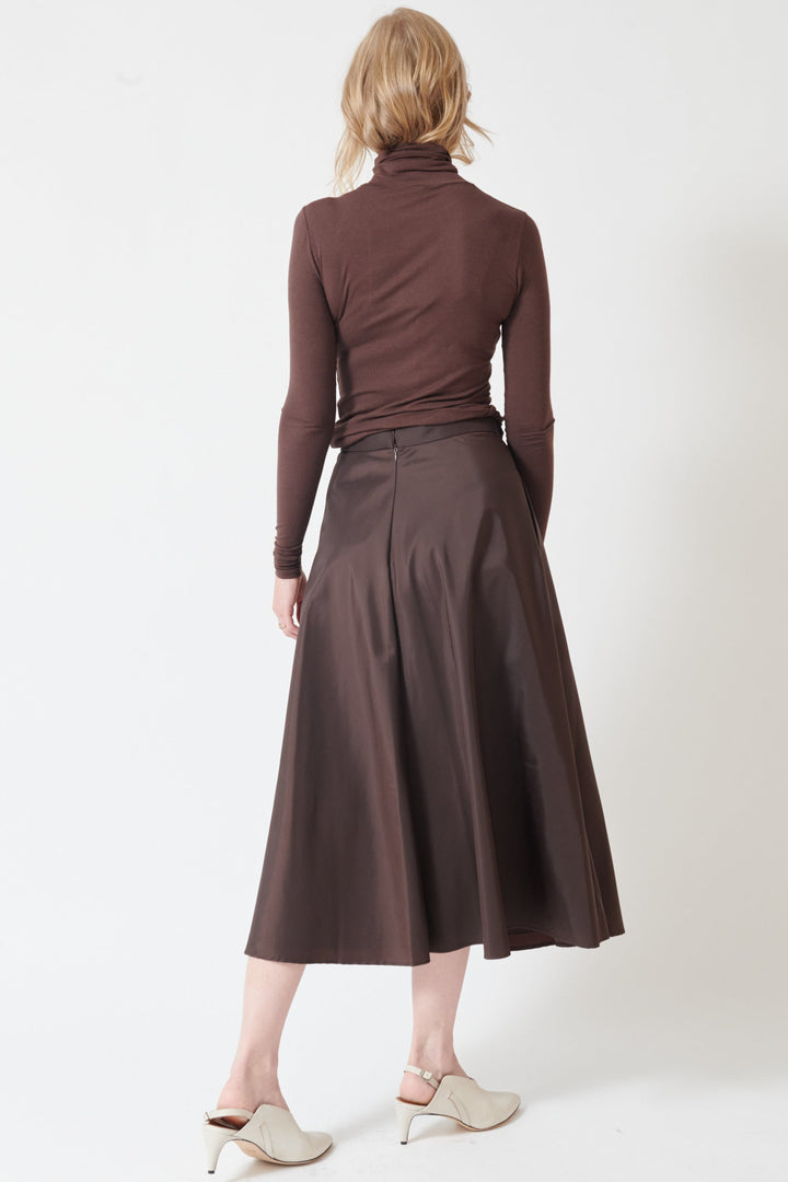 Madi wearing Dorothee Schumacher Emotional Essence Skirt rear view