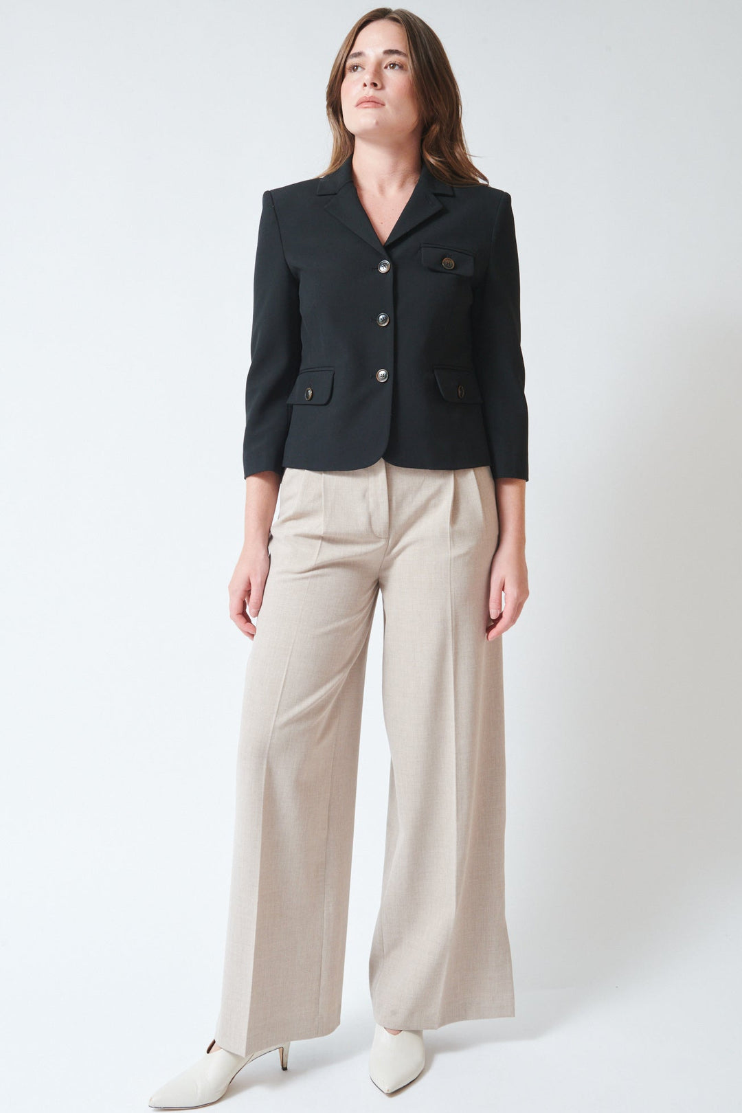 Julia wearing The Garment Pisano Pants front view