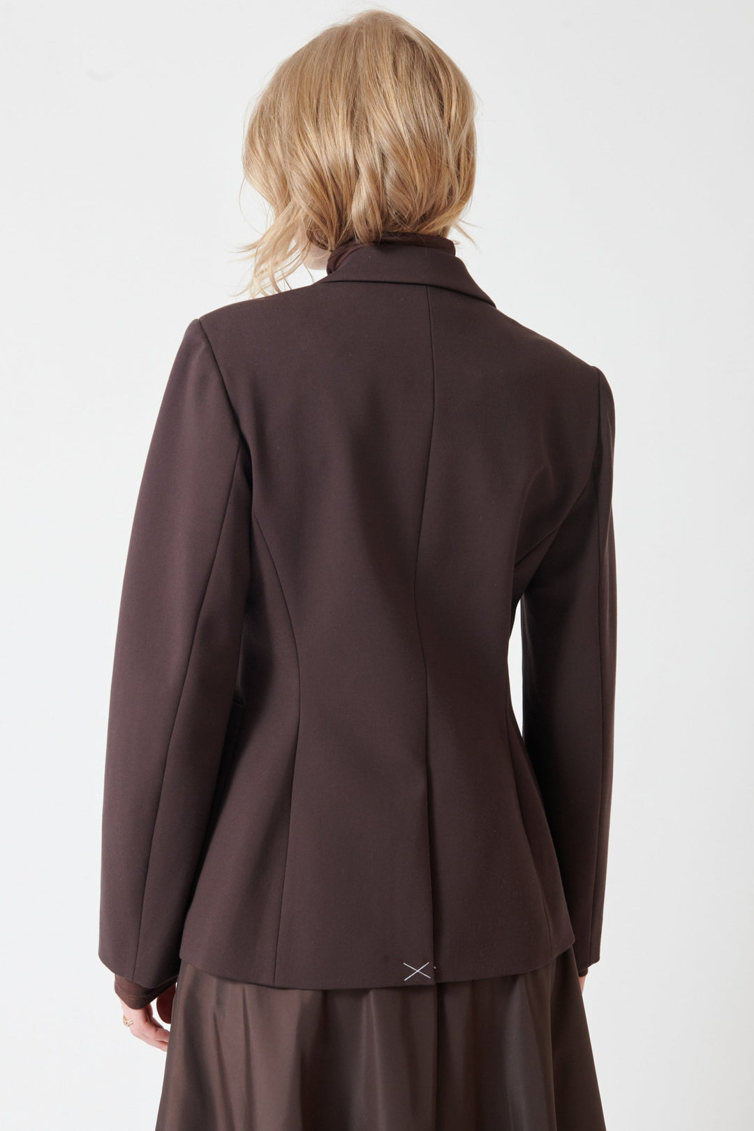 Madi wearing Dorothee Schumacher Emotional Essence Jacket rear view