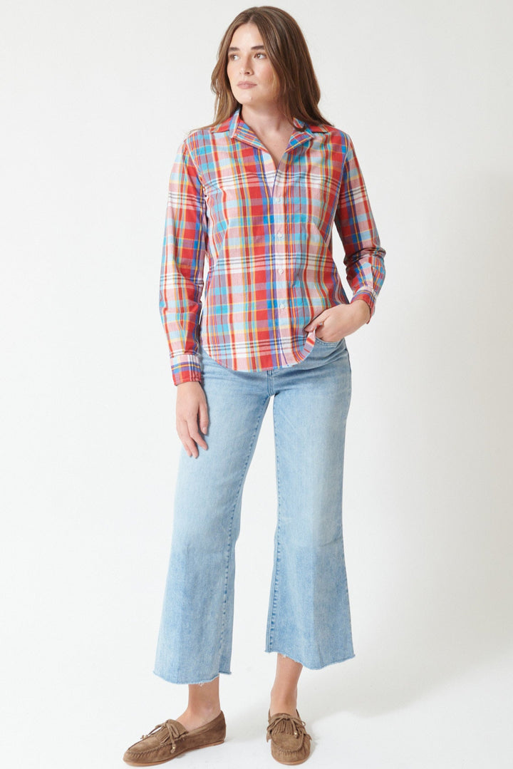 Julia wearing Frank & Eileen Galway Wide Leg Jean front view