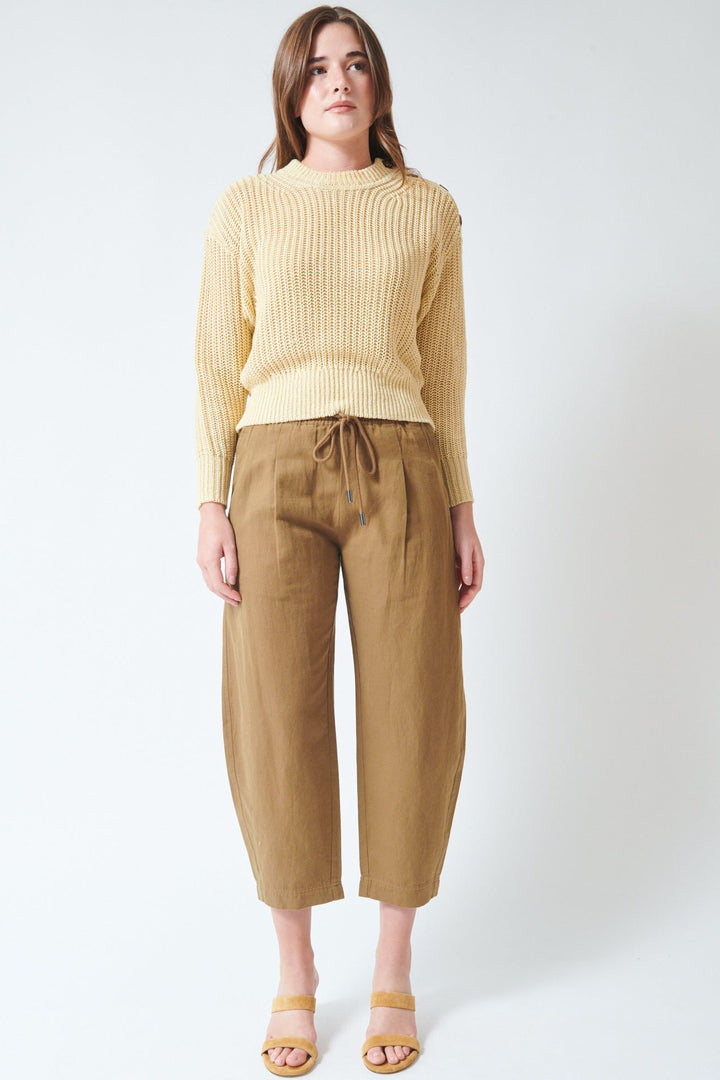 Julia wearing Apiece Apart Everyday Pull On Pant front view
