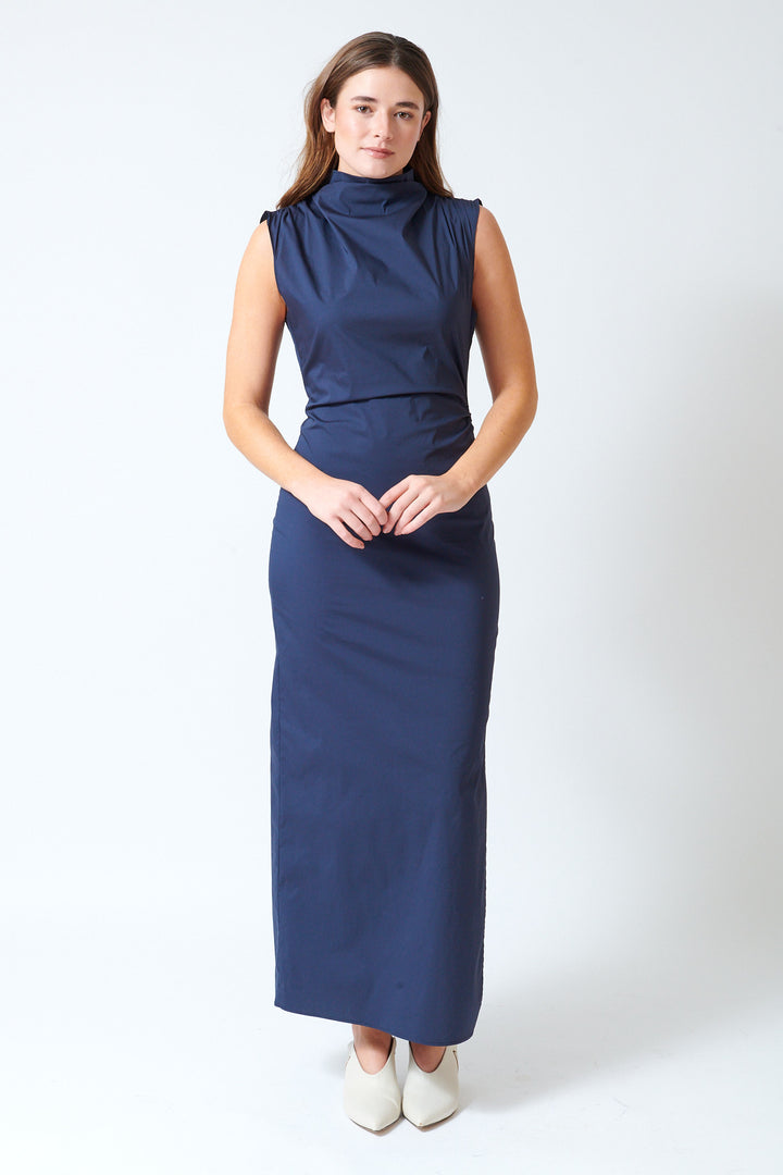 Julia wearing TWP Gathered Thoughts Dress front view