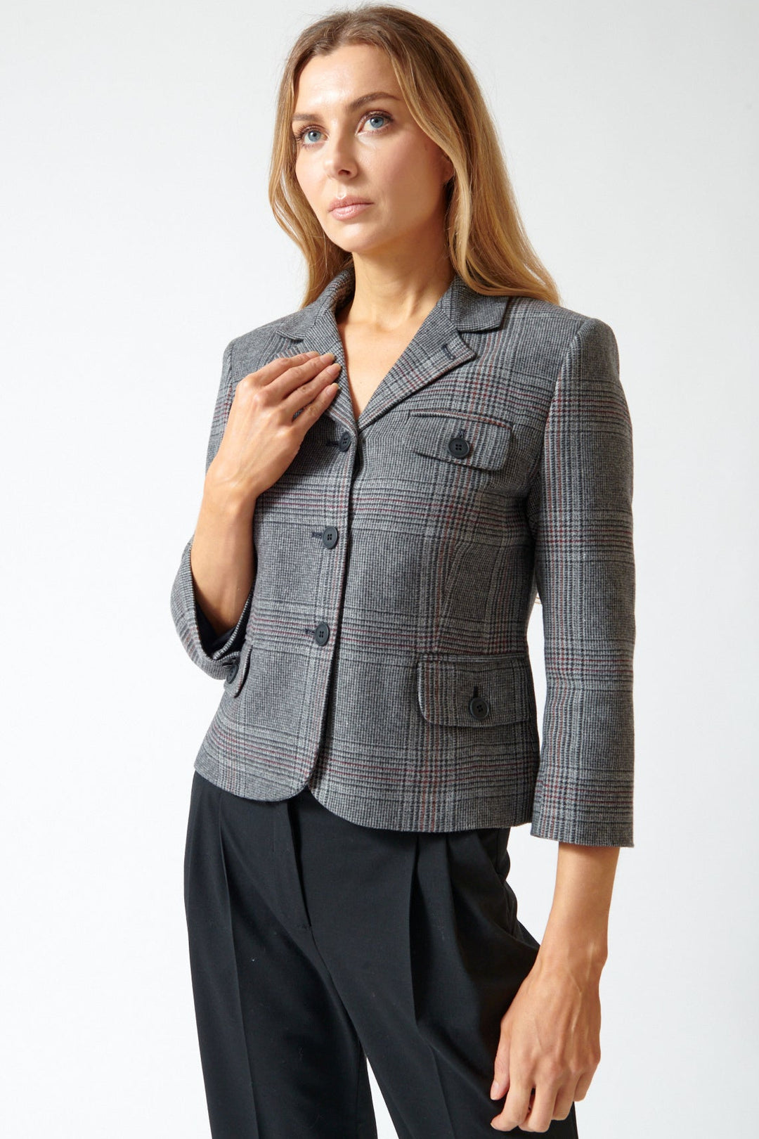 Mari wearing The Garment Taylor Fitted Jacket front view