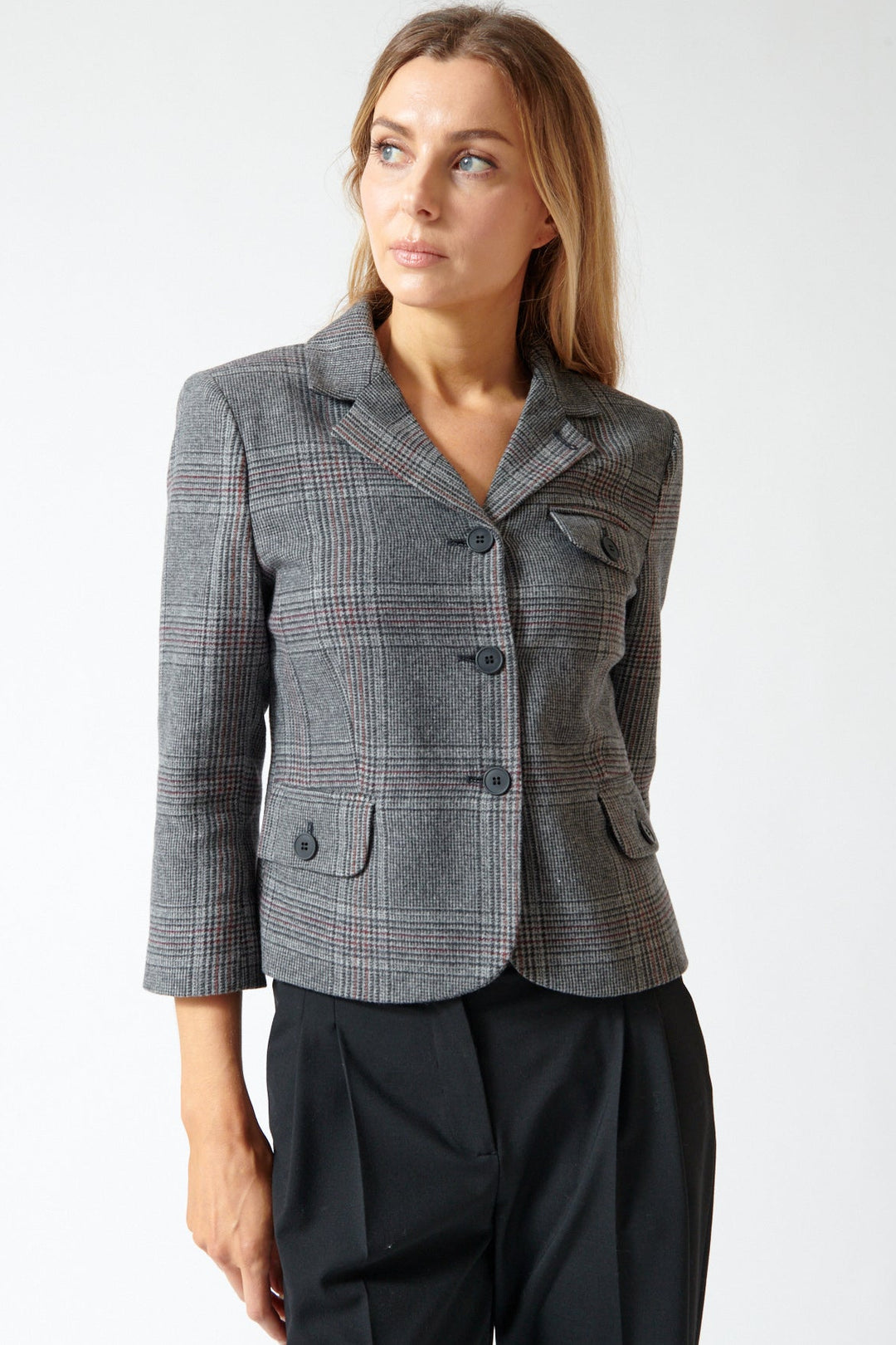 Mari wearing The Garment Taylor Fitted Jacket front view