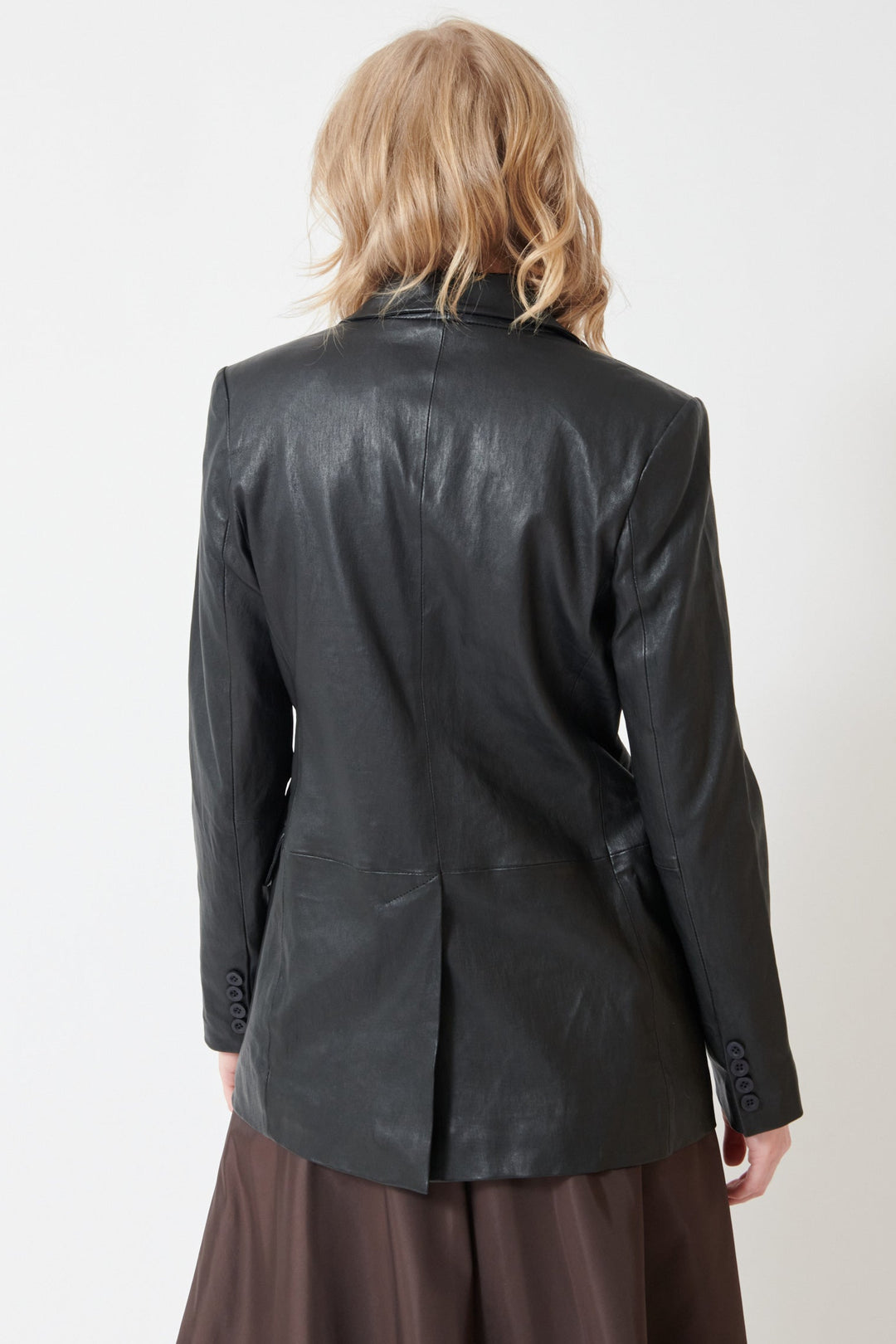 Madi wearing SPRWMN Classic Blazer rear view
