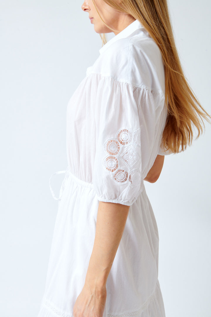 Mari wearing Xirena Kaya Dress side/detail view