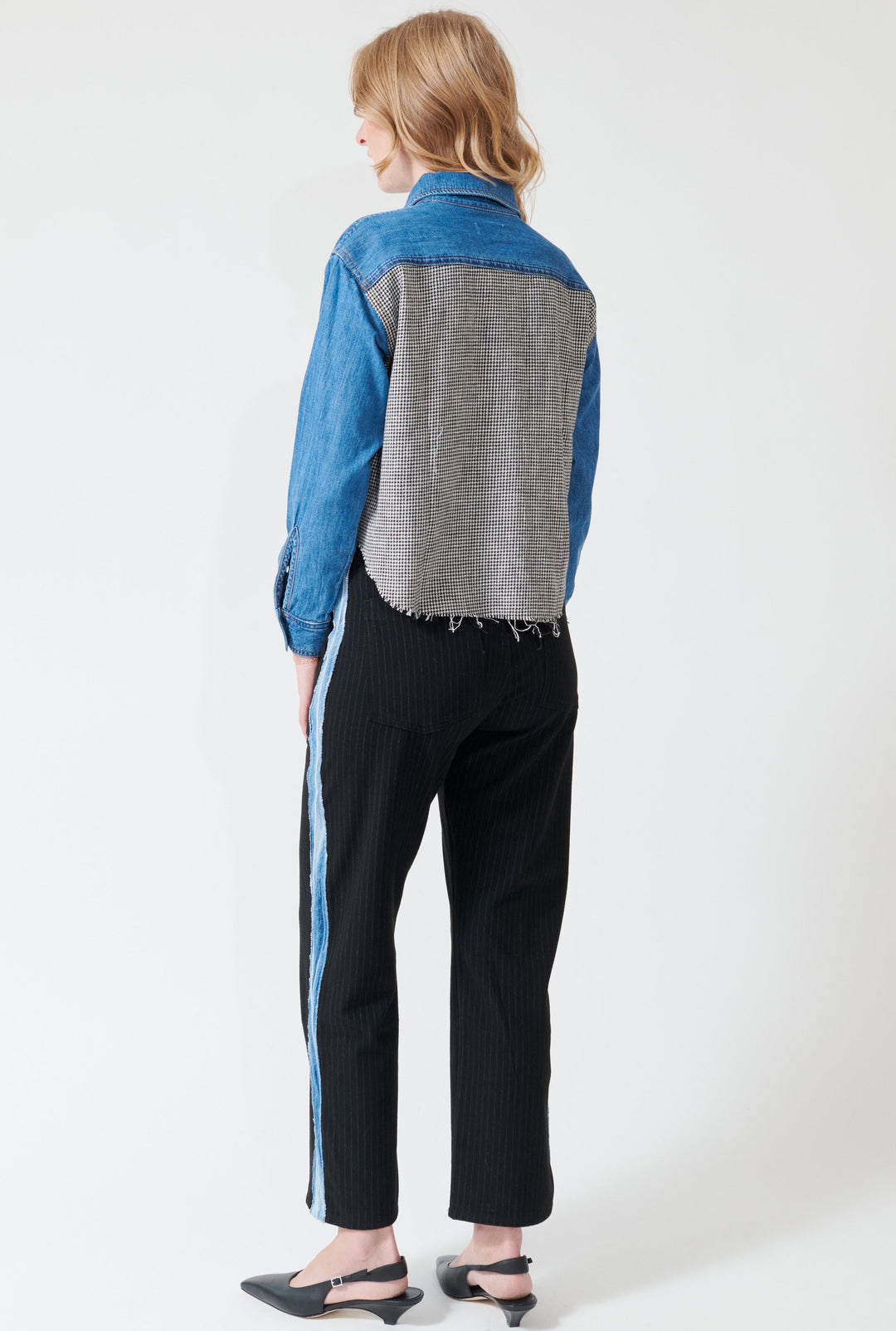 Madi wearing ASKK NY Tomboy Tuxedo Pant rear view