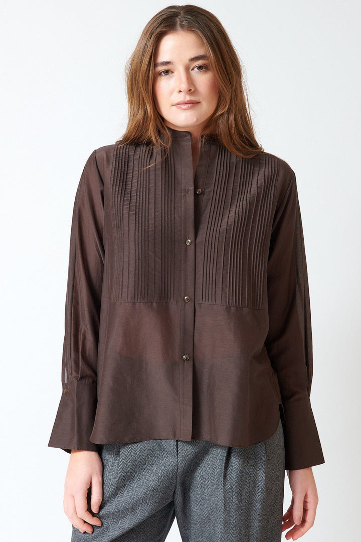 Julia wearing Waverly wearing TWP Dylan Pant front view front view