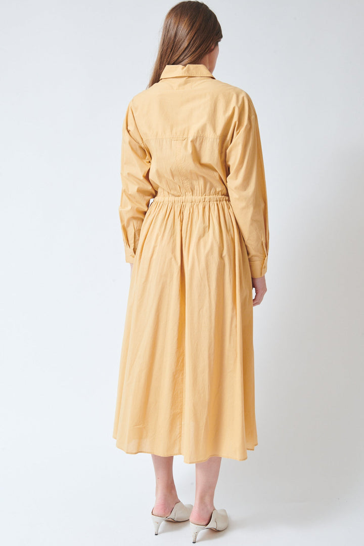 Julia wearing Apiece Apart Priska Shirt Dress rear view