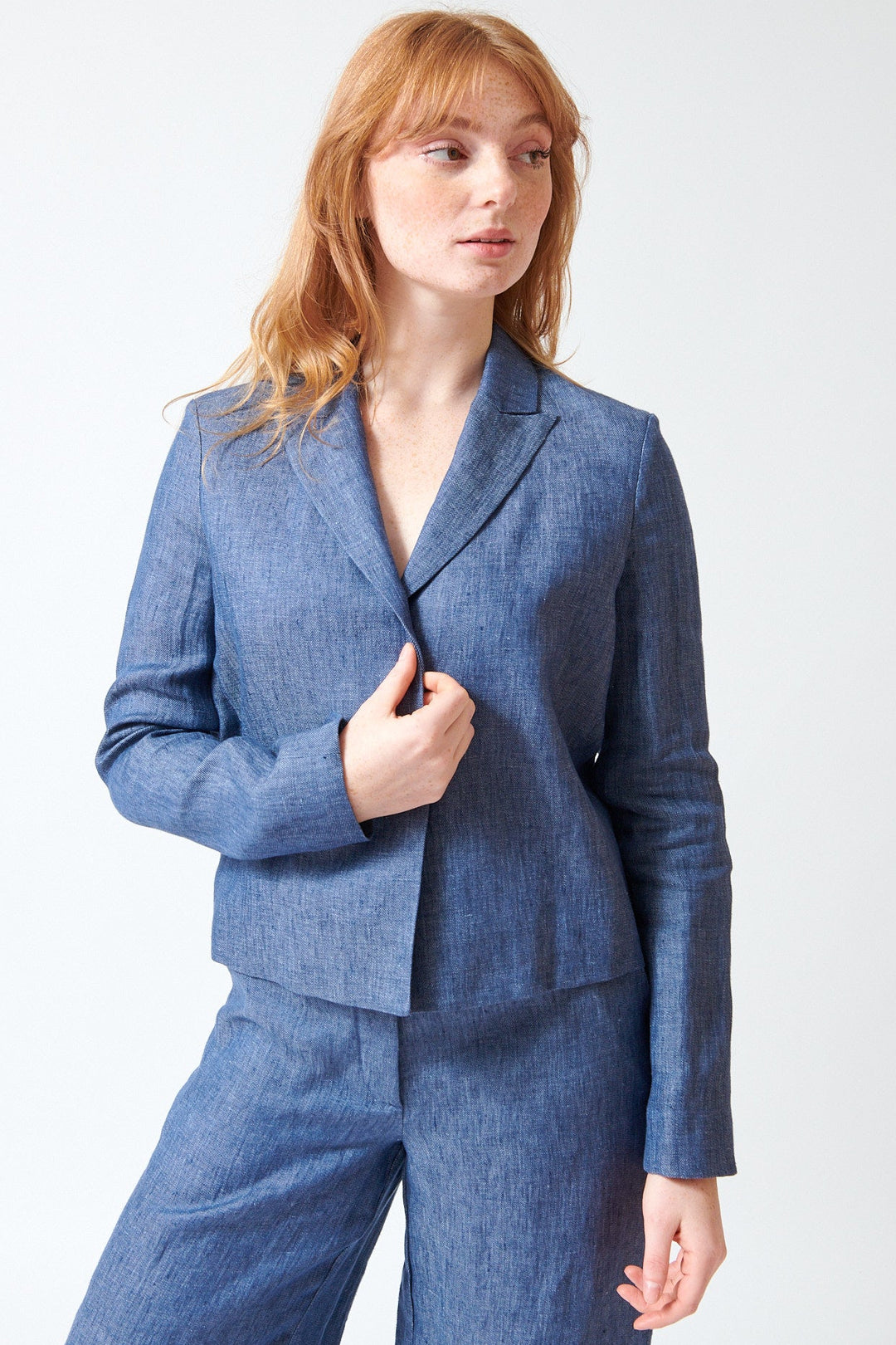 Waverly wearing TWP Lucy Jacket front view