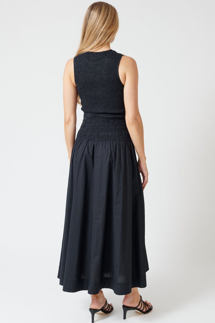 Mari wearing Apiece Apart Siempre Tank Maxi Dress rear view