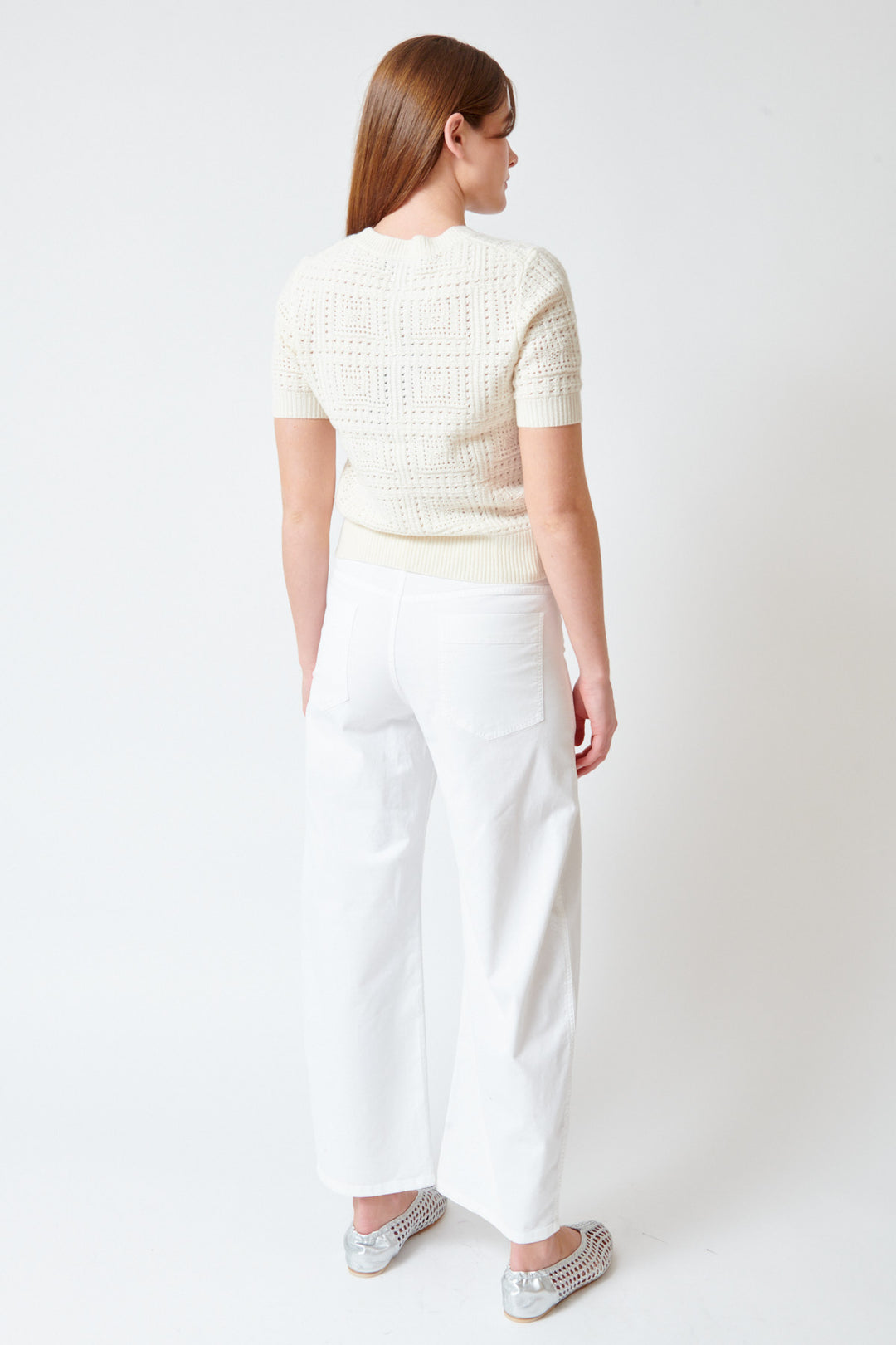 Julia wearing Nili Lotan Tribeca Pant rear view