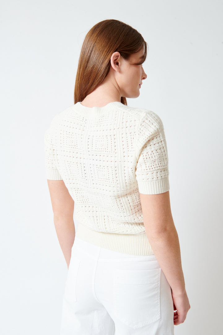 Julia wearing Nili Lotan Elysia Sweater rear view