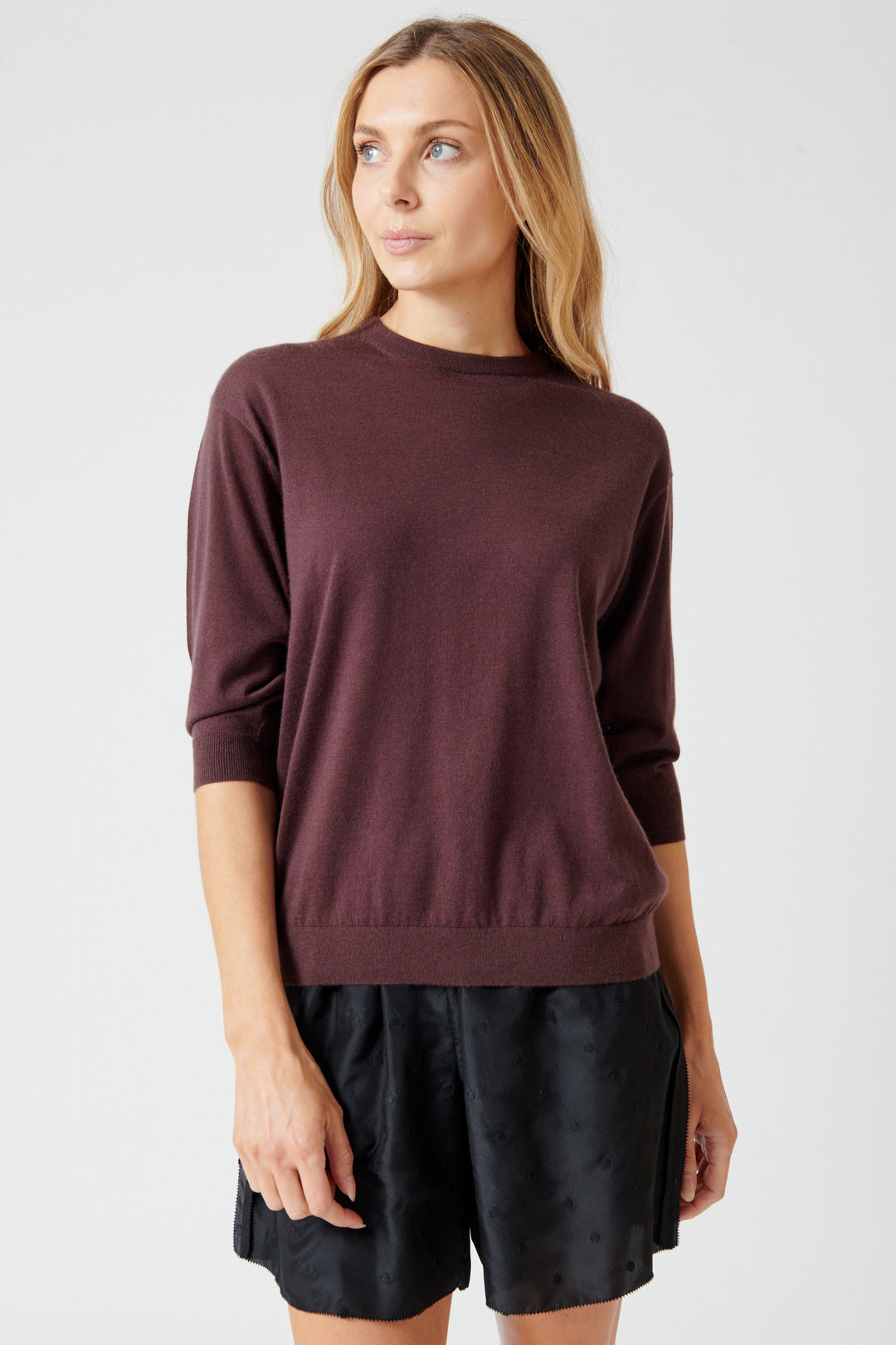 Mari wearing 6397 Elbow Crew front view