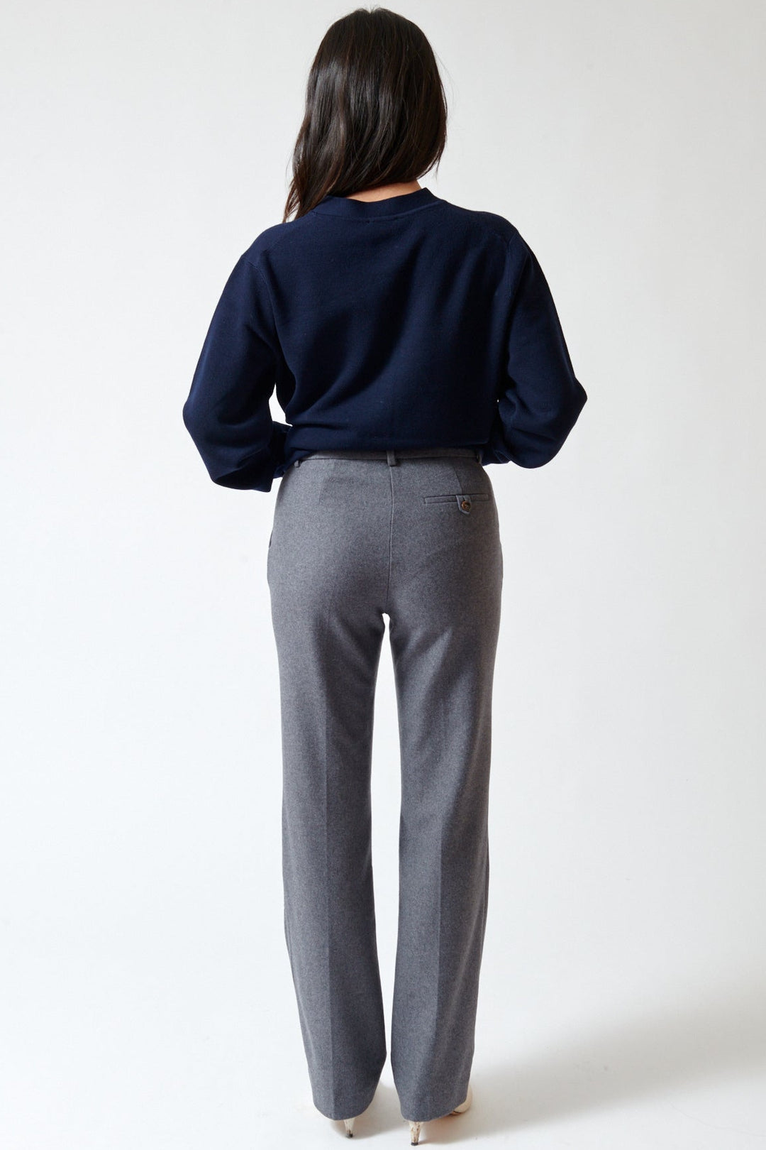 Lilly wearing The Garment Mitch Pants rear view