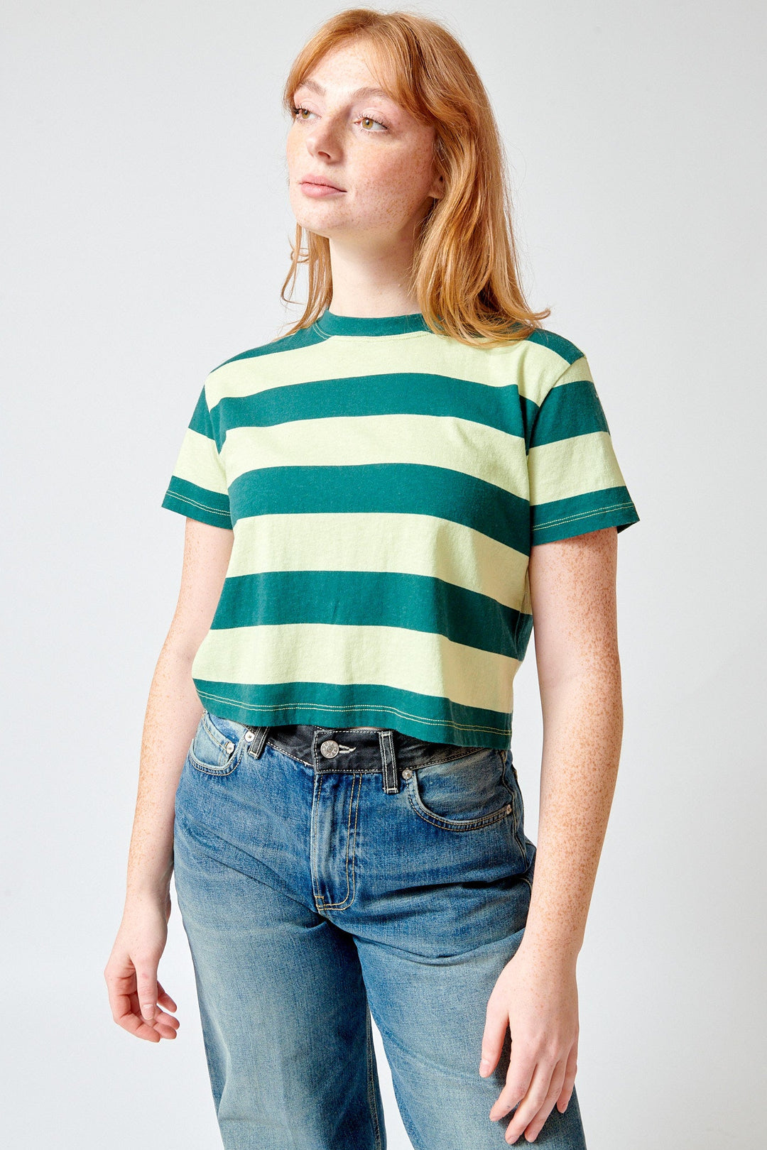 Waverly wearing ASKK NY Shrunken Boy Tee front view