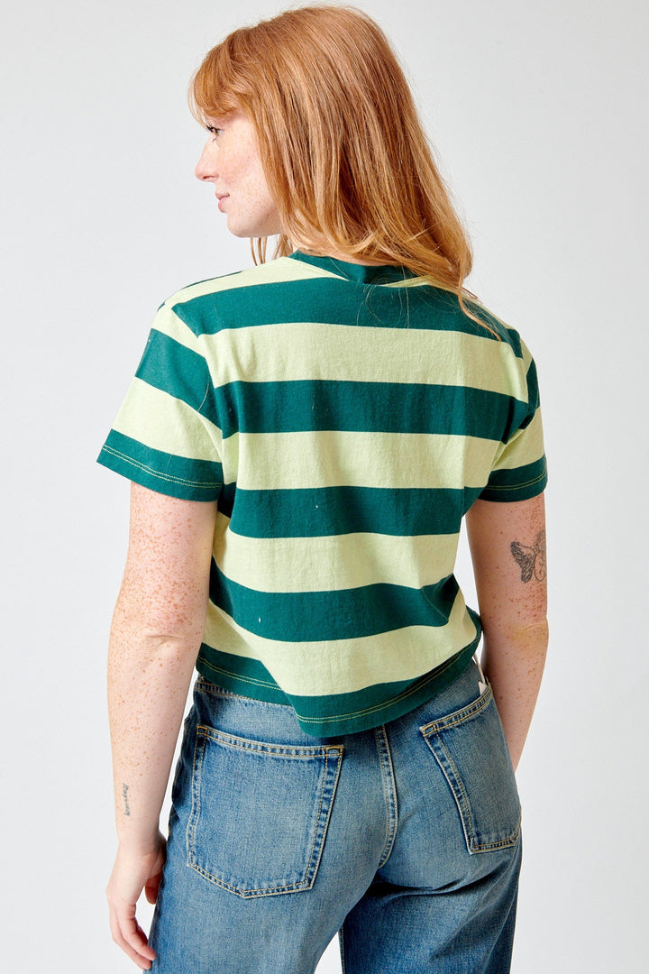 Waverly wearing ASKK NY Shrunken Boy Tee rear view