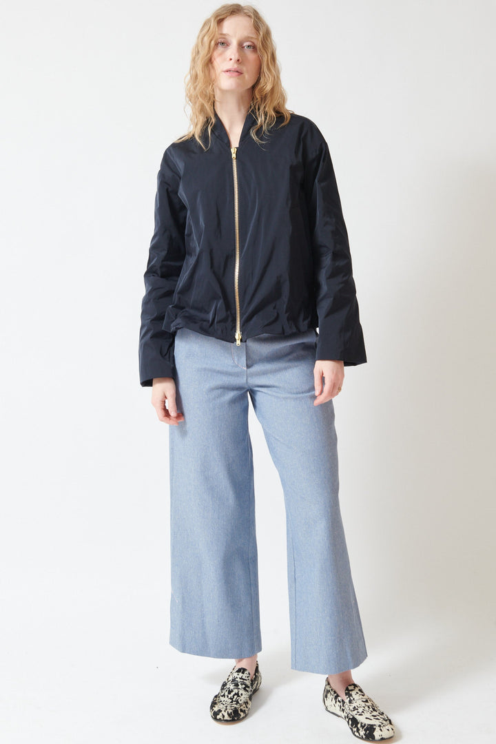 Madi wearing Odeeh Serge Pant front view 