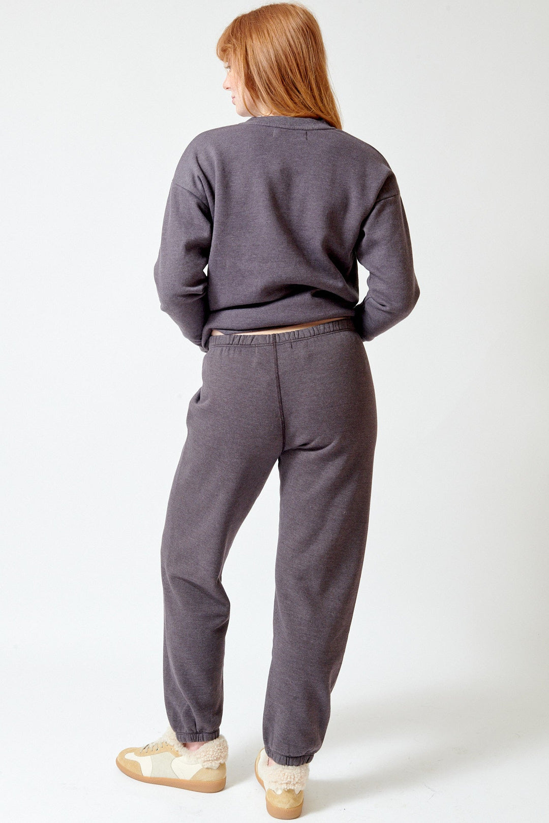 Waverly wearing SPRWMN Heart Sweatpants rear view