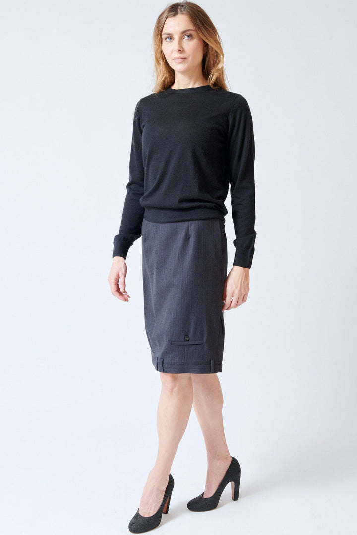 Mari wearing MM6 Maison Margiela The Upside Down Skirt front view