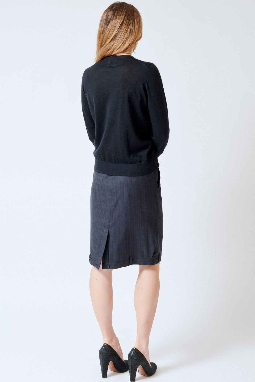 Mari wearing MM6 Maison Margiela The Upside Down Skirt rear view
