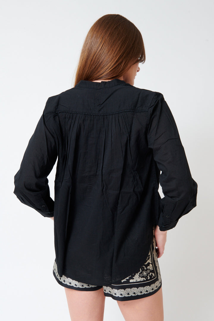 Julia wearing Nili Lotan Clarys Top rear view