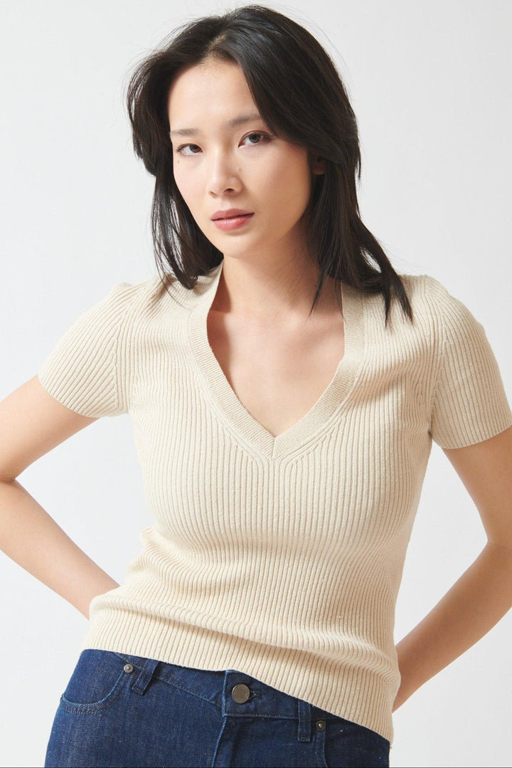 Lilly wearing Nili Lotan Italia Sweater front view