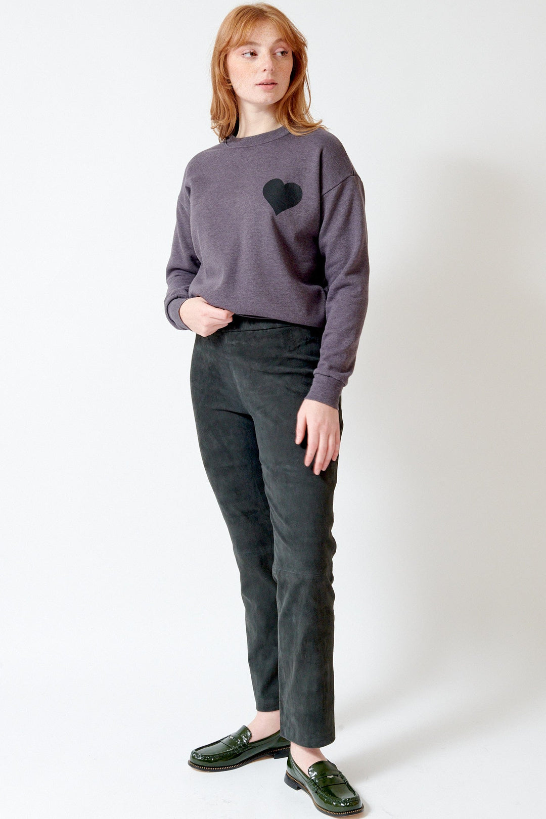 Waverly wearing SPRWMN Sophia Cigarette Pull On front view