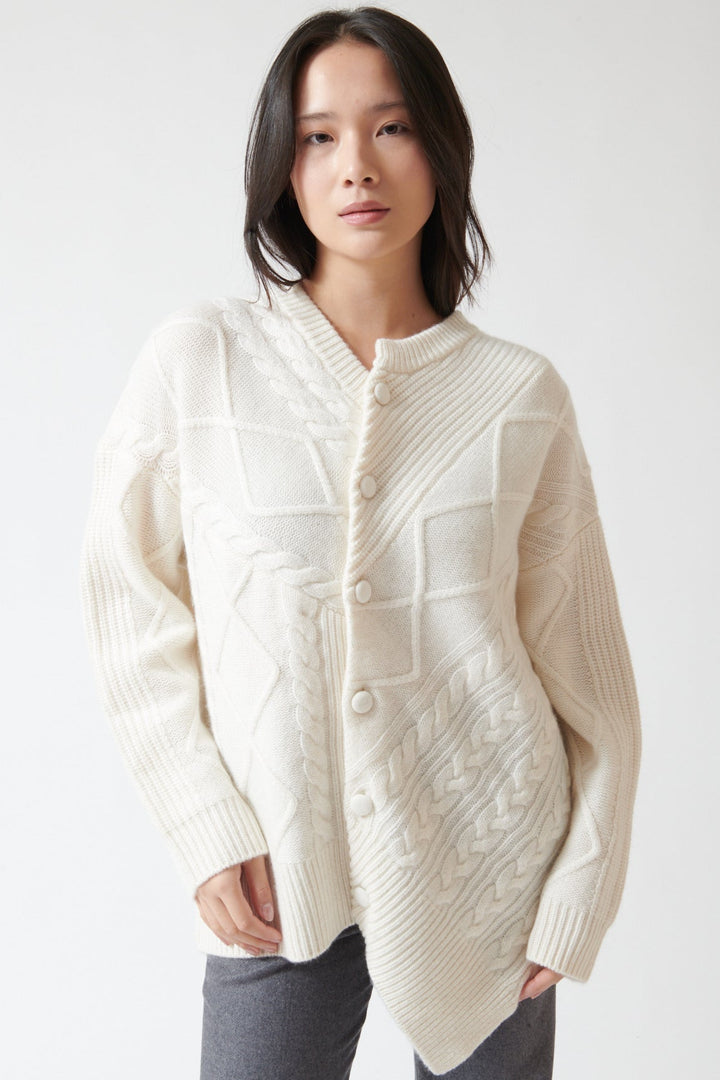 Lilly wearing Lisa Yang Audrina Cardigan front view